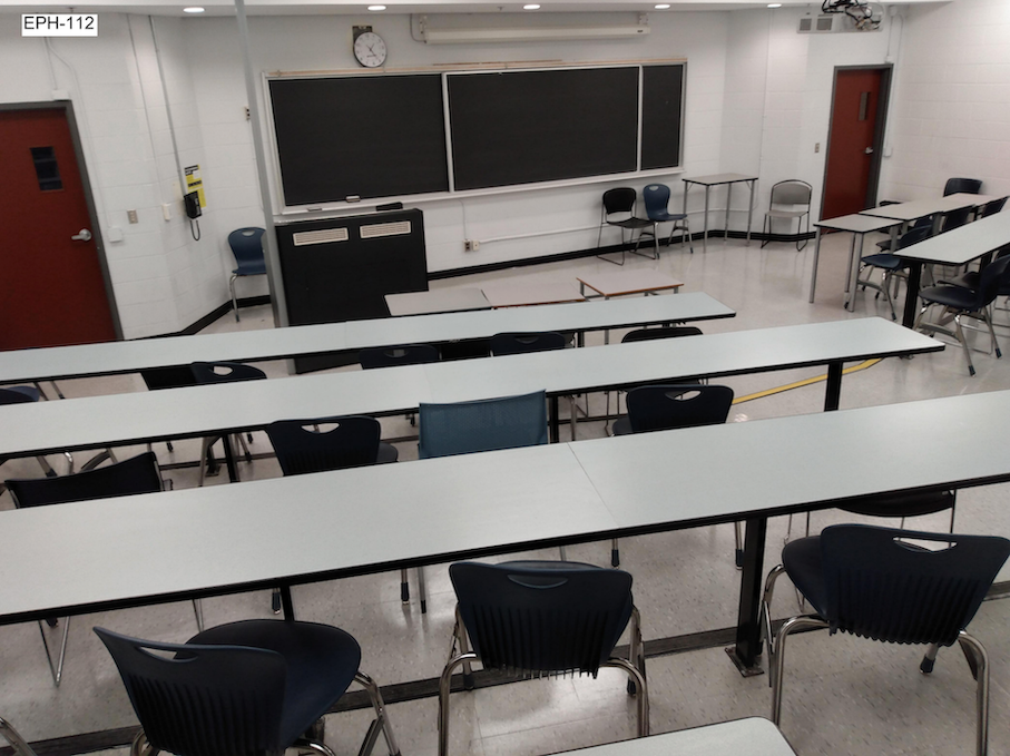 Student view of classroom in Eric Palin Hall at Ryerson prior to renovations